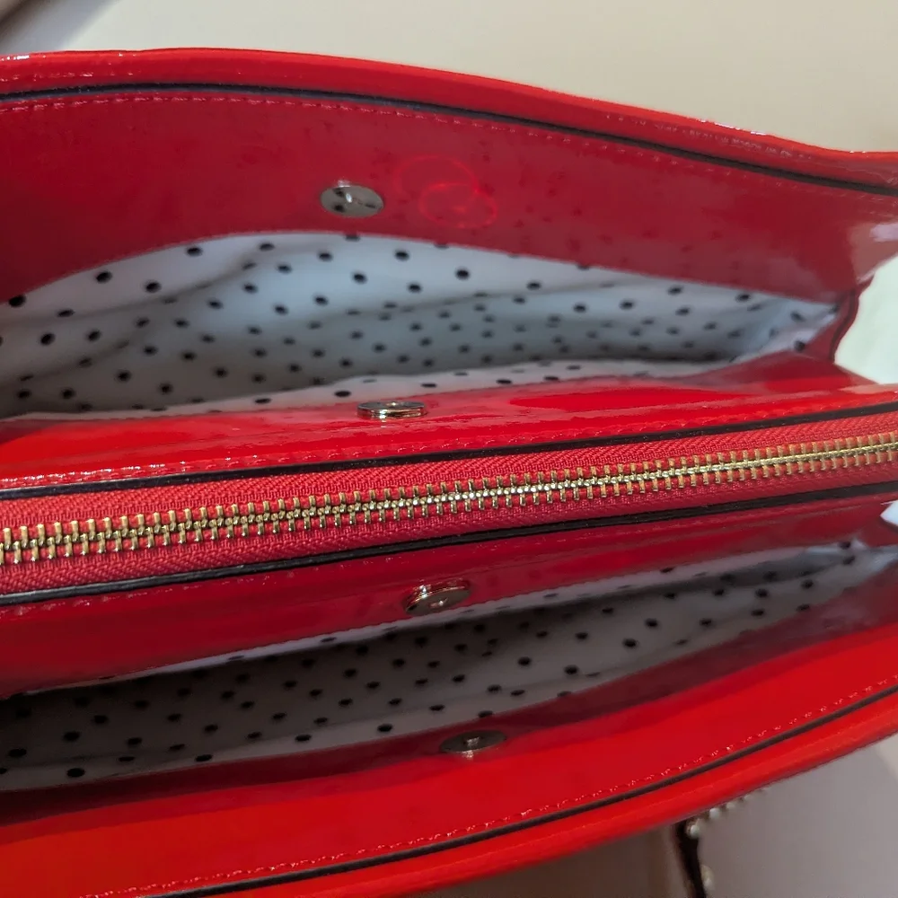 Kate Spade Patent Leather Bow Handbag in Gorgeous Red, Like NEW♦️ - Picture 11 of 16